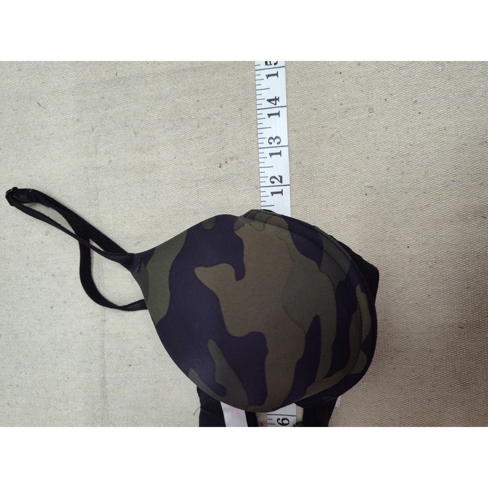 Victorias Secret PINK Camo Wear Everywhere Push-Up Bra Green Black 34A